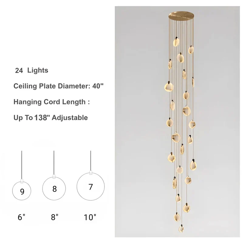 Moonshade Natural Marble Pendant Light Fixture - Image 14