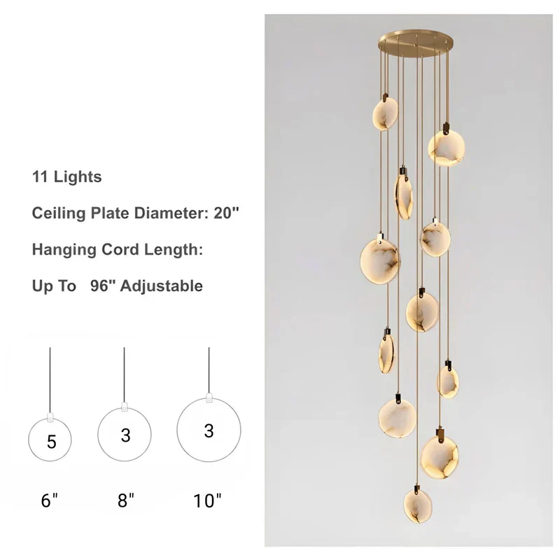 Moonshade Natural Marble Pendant Light Fixture - Image 17