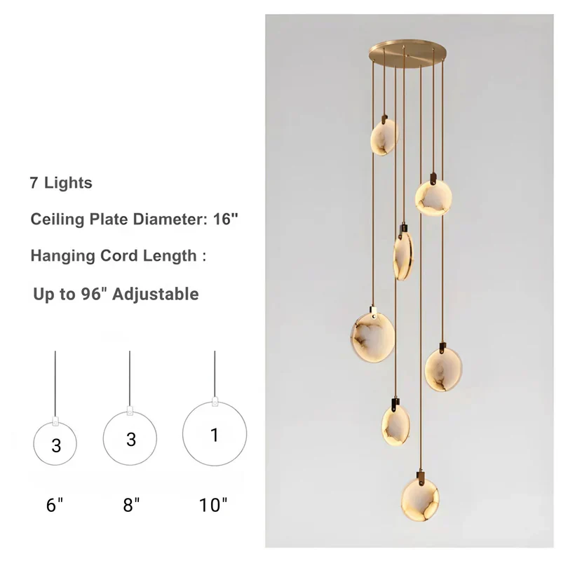 Moonshade Natural Marble Pendant Light Fixture - Image 18