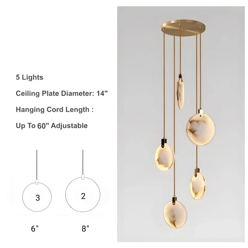 Moonshade Natural Marble Pendant Light Fixture - Image 19