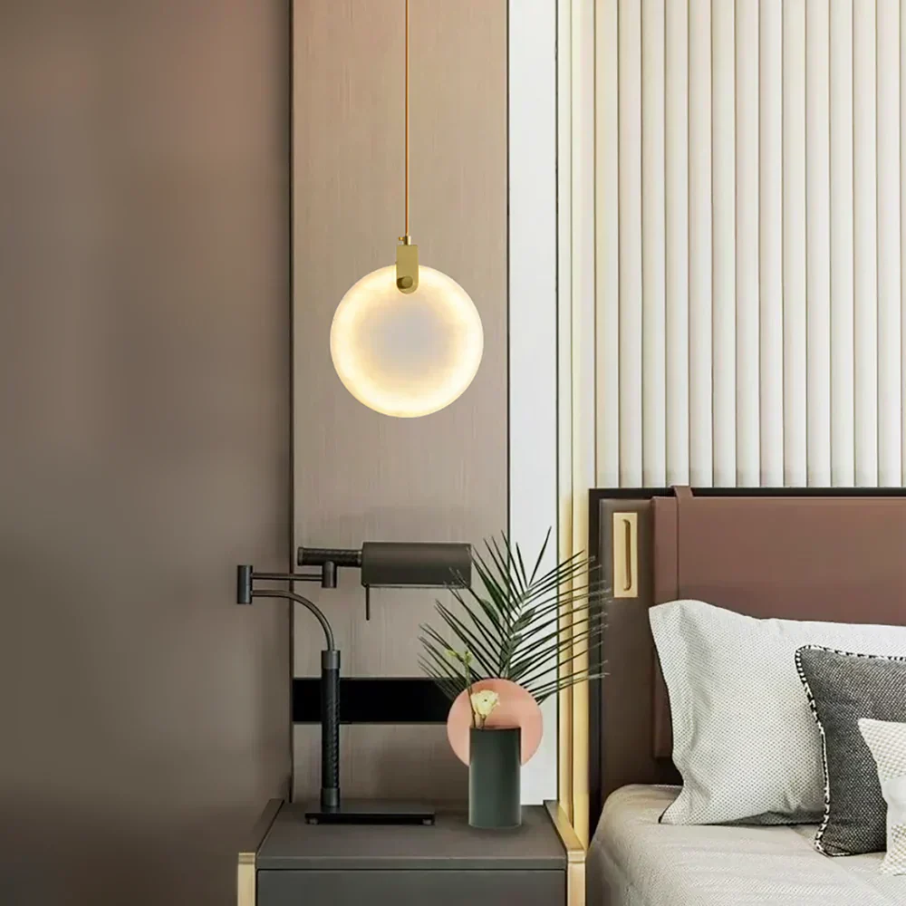 Moonshade Natural Marble Pendant Light Fixture - Image 4
