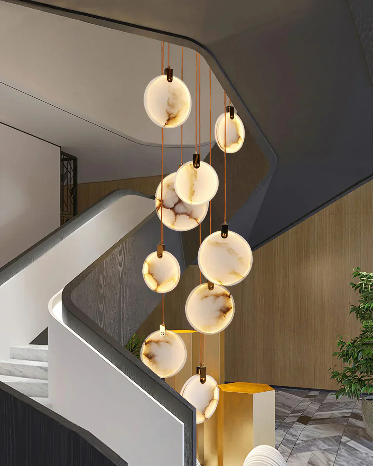 Moonshade Natural Marble Pendant Light Fixture - Image 5