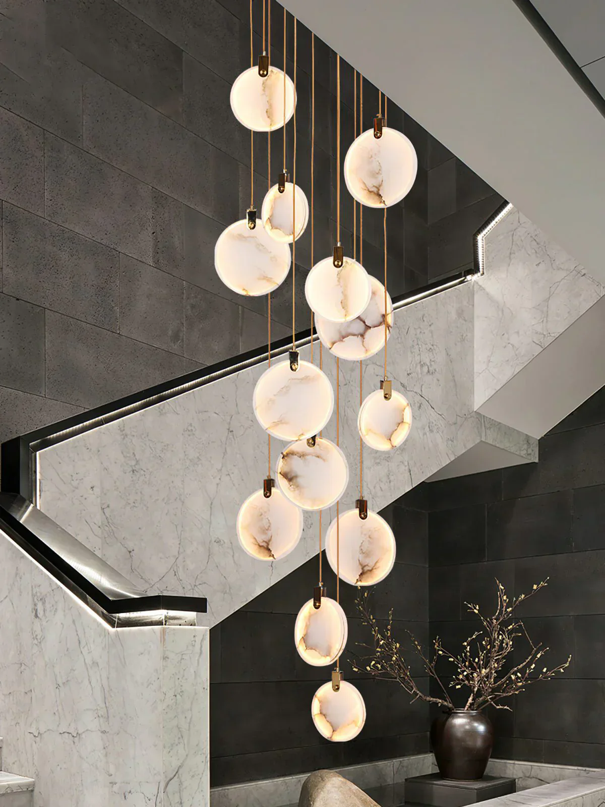 Moonshade Natural Marble Pendant Light Fixture - Image 6