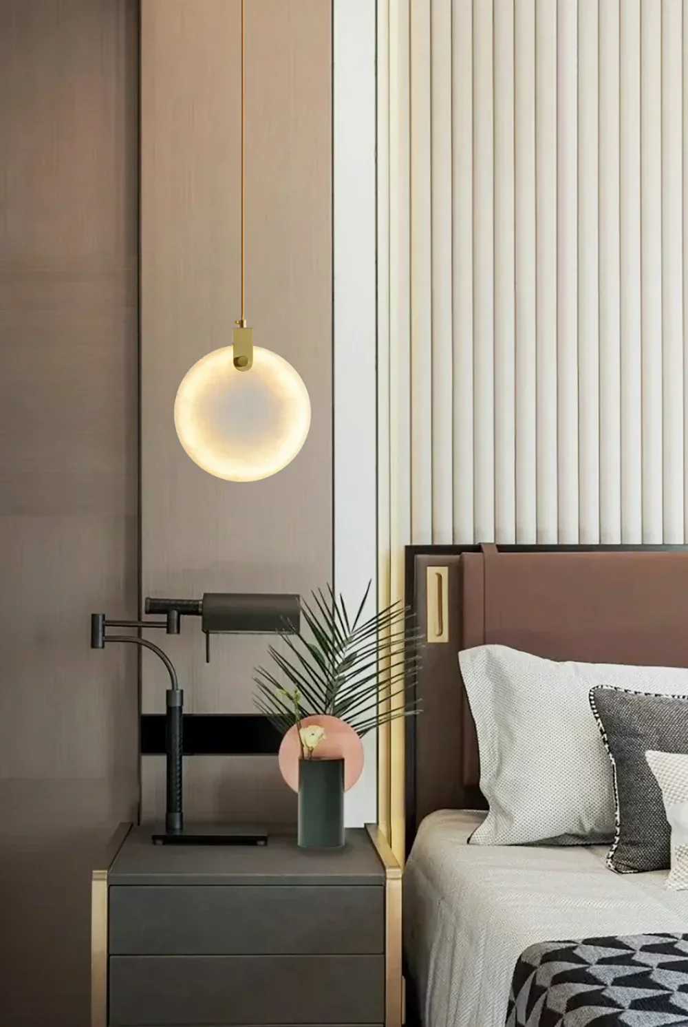 Moonshade Natural Marble Pendant Light Fixture - Image 7