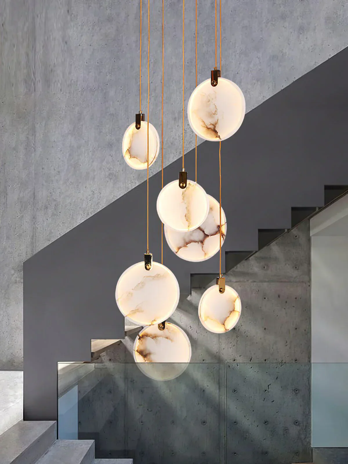 Moonshade Natural Marble Pendant Light Fixture - Image 8