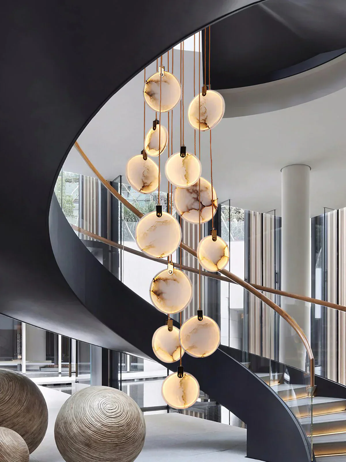 Moonshade Natural Marble Pendant Light Fixture - Image 9