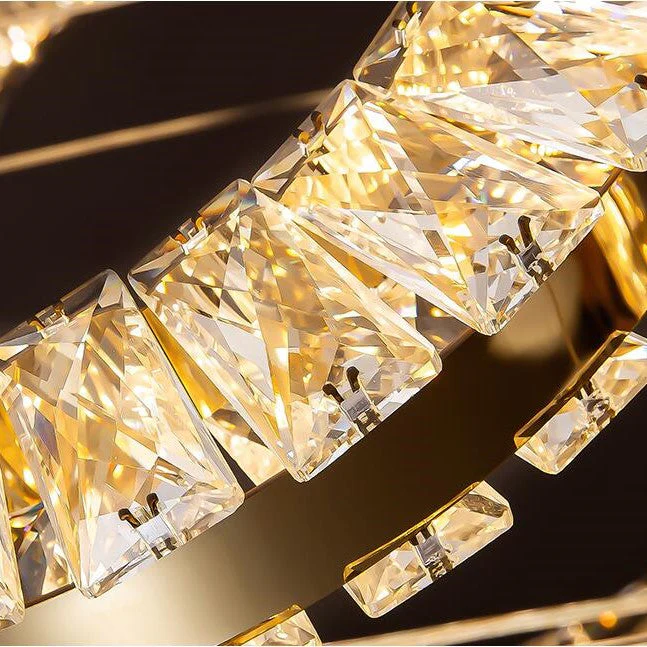 Modern Multi Gold Donuts Shape Crystal Chandelier Ring Round Light Fixture for Foyer Staircase/ Living Room/ Bar/ Hotel Lobby/ Entryway/ LOFT - Image 10