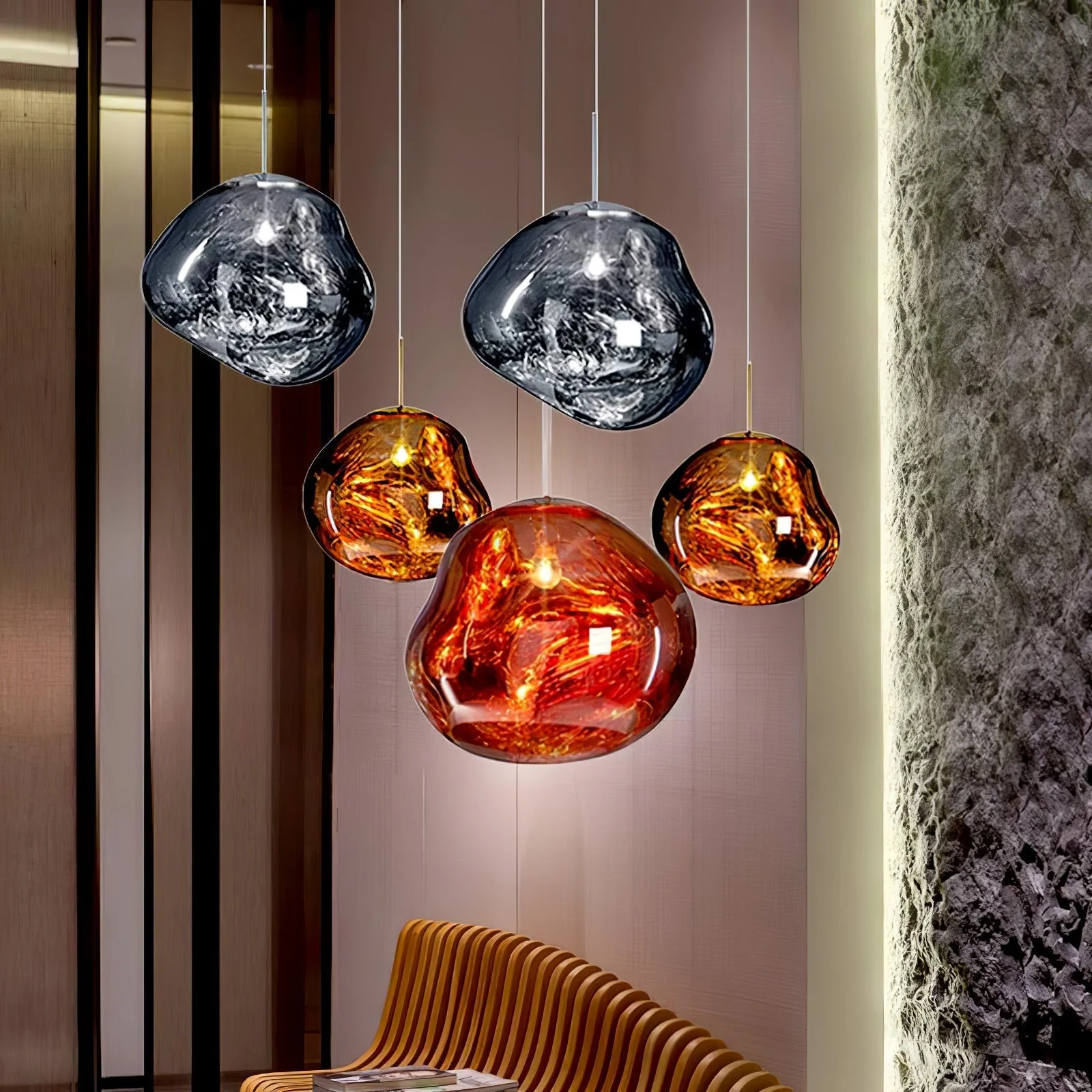 Multi Lava Round Chandelier - Image 102