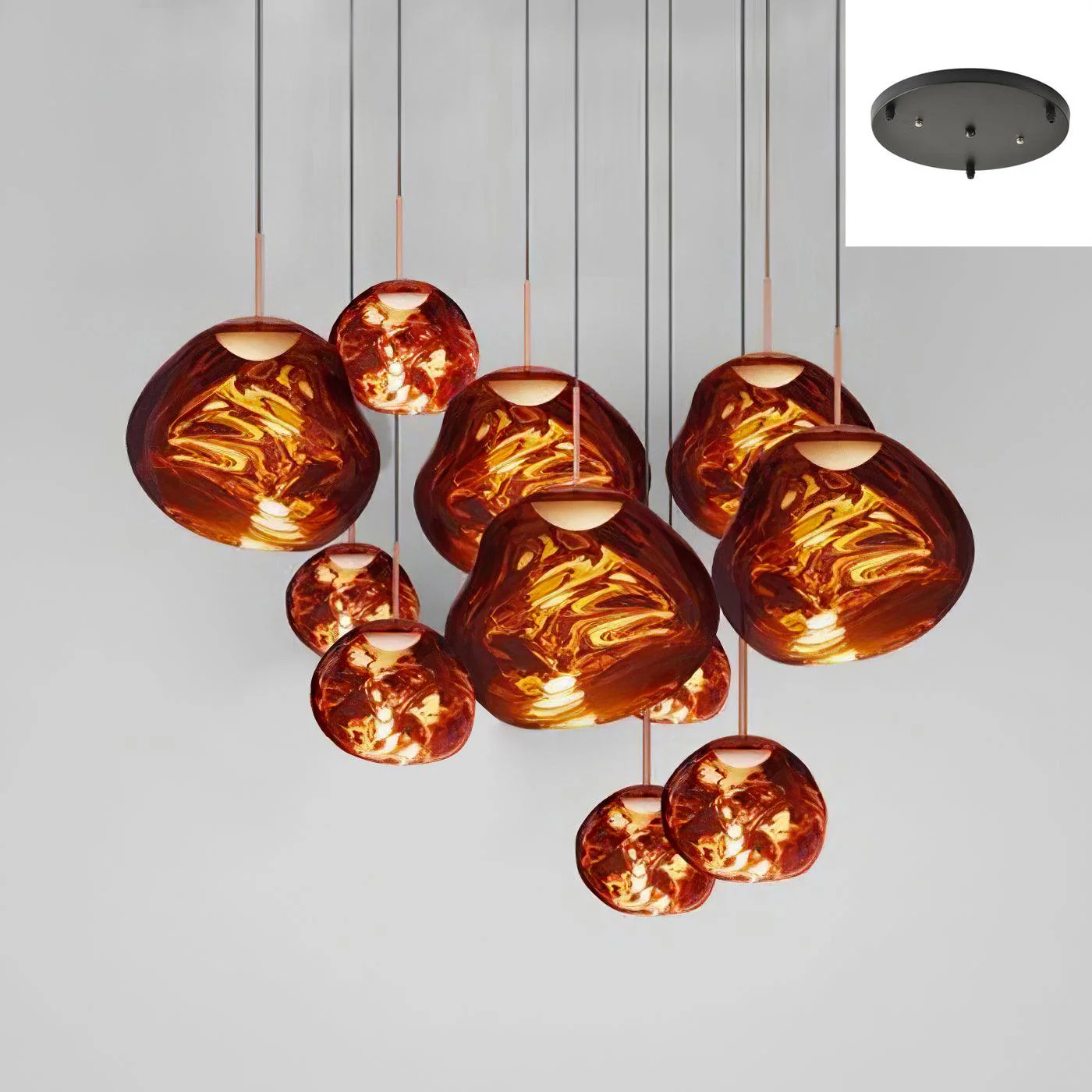 Multi Lava Round Chandelier - Image 59