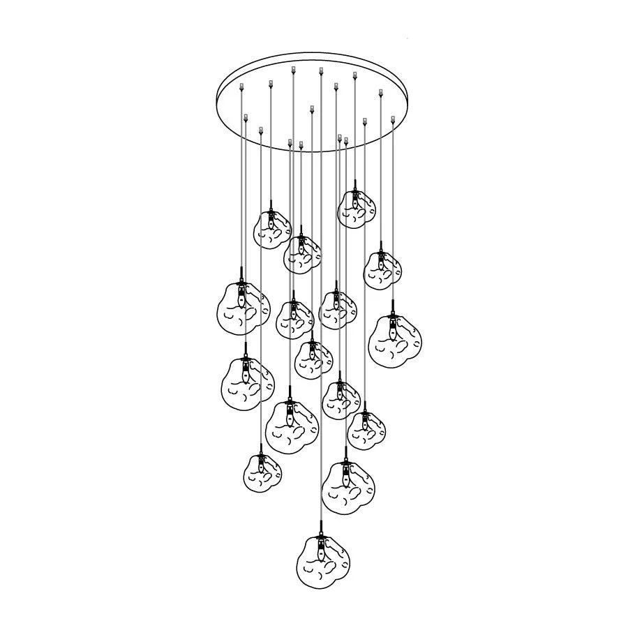 Multi Lava Round Chandelier - Image 61
