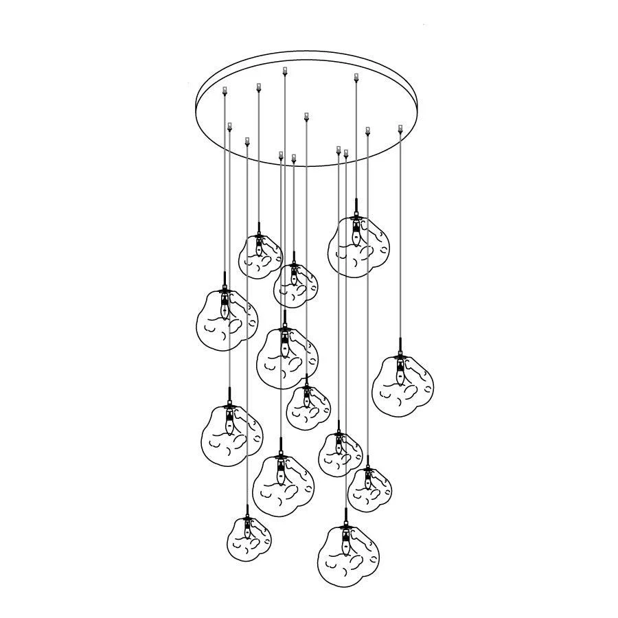 Multi Lava Round Chandelier - Image 62