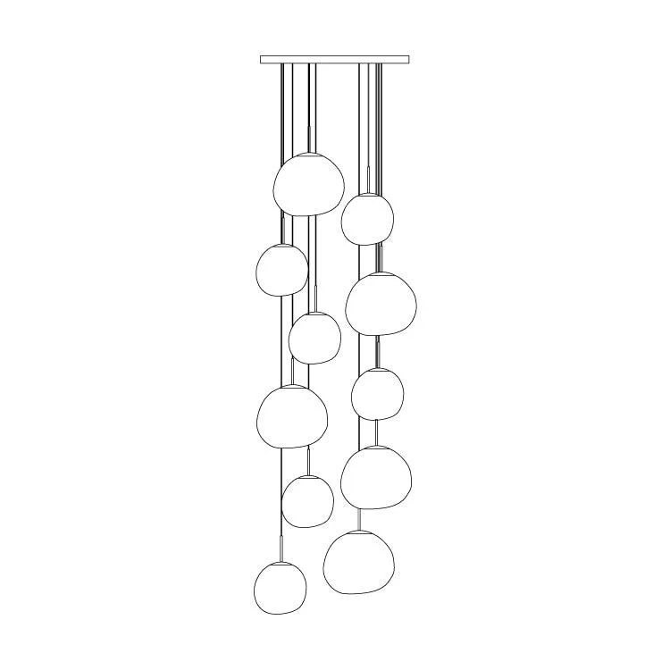 Multi Lava Round Chandelier - Image 74