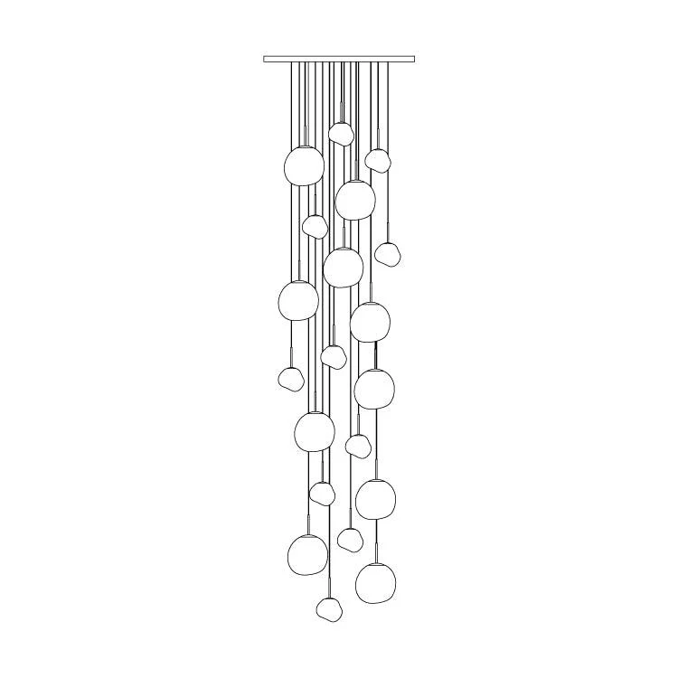 Multi Lava Round Chandelier - Image 76