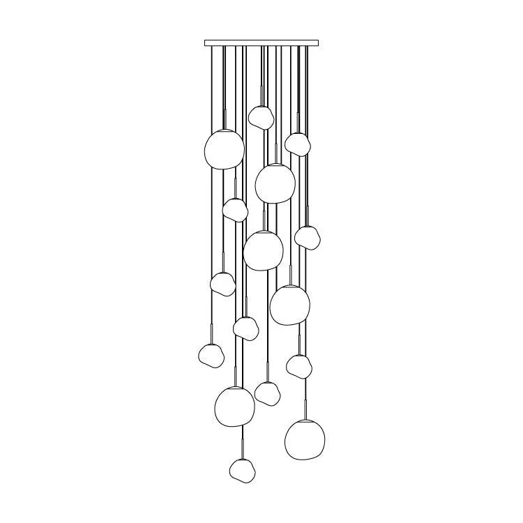 Multi Lava Round Chandelier - Image 77