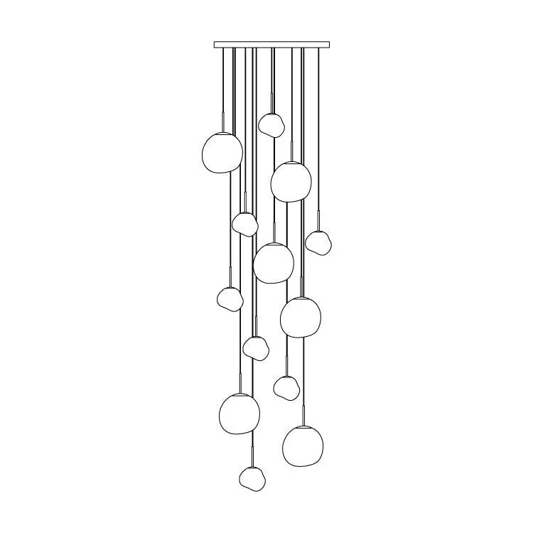 Multi Lava Round Chandelier - Image 78