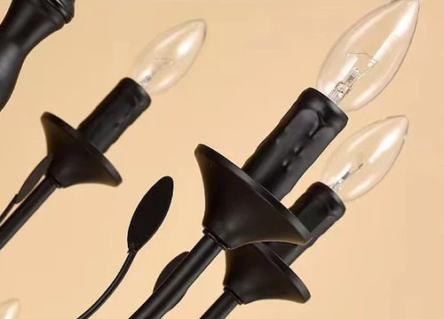 Multi Layer Iron Chandelier with Electronic Candles in Vintage Country Style for Living Room Cafe and Study - Image 11
