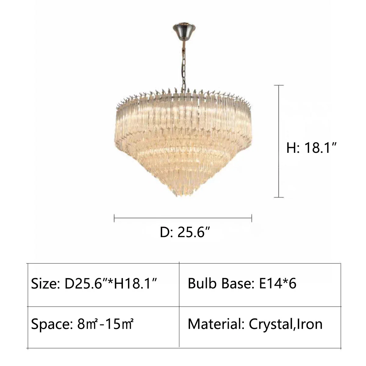 Multi-Tier Modern Light Luxury Crystal Rods Pendant Chandelier for Living Room/Bedroom/Foyer/Entrys - Image 13