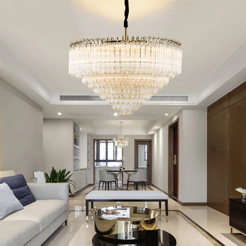 Multi-Tier Modern Light Luxury Crystal Rods Pendant Chandelier for Living Room/Bedroom/Foyer/Entrys - Image 3
