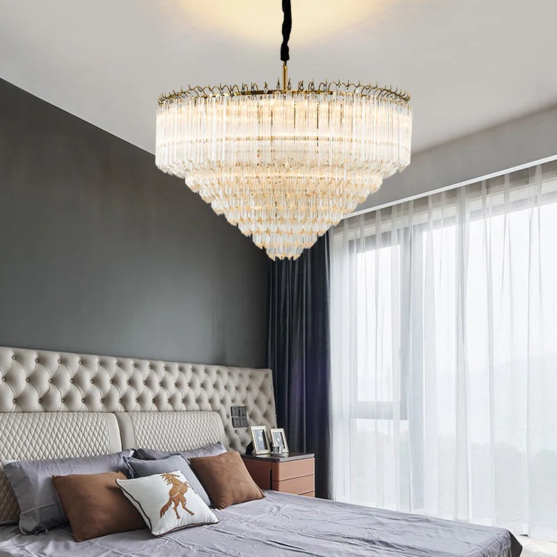 Multi-Tier Modern Light Luxury Crystal Rods Pendant Chandelier for Living Room/Bedroom/Foyer/Entrys - Image 4