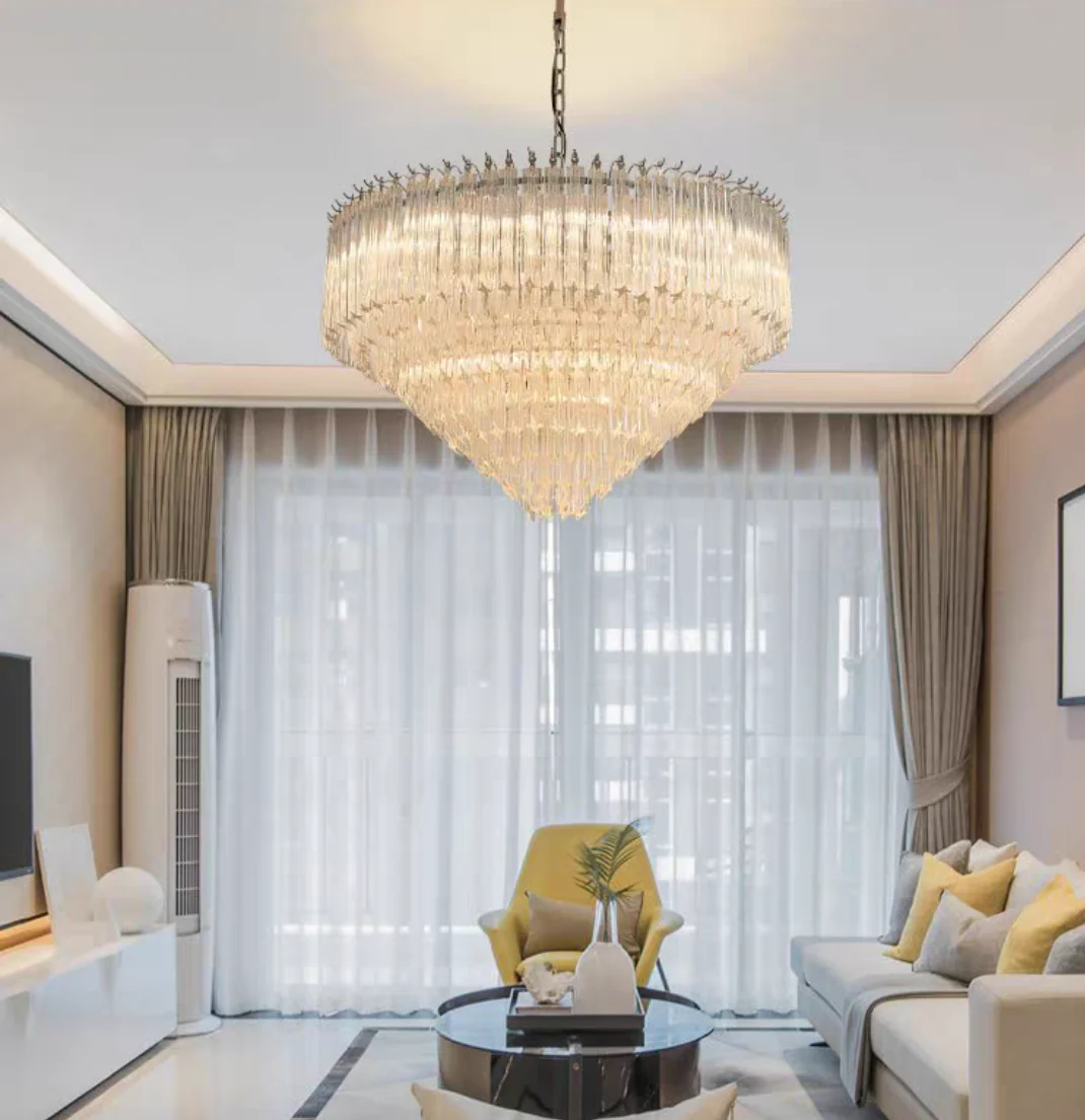 Multi-Tier Modern Light Luxury Crystal Rods Pendant Chandelier for Living Room/Bedroom/Foyer/Entrys - Image 5