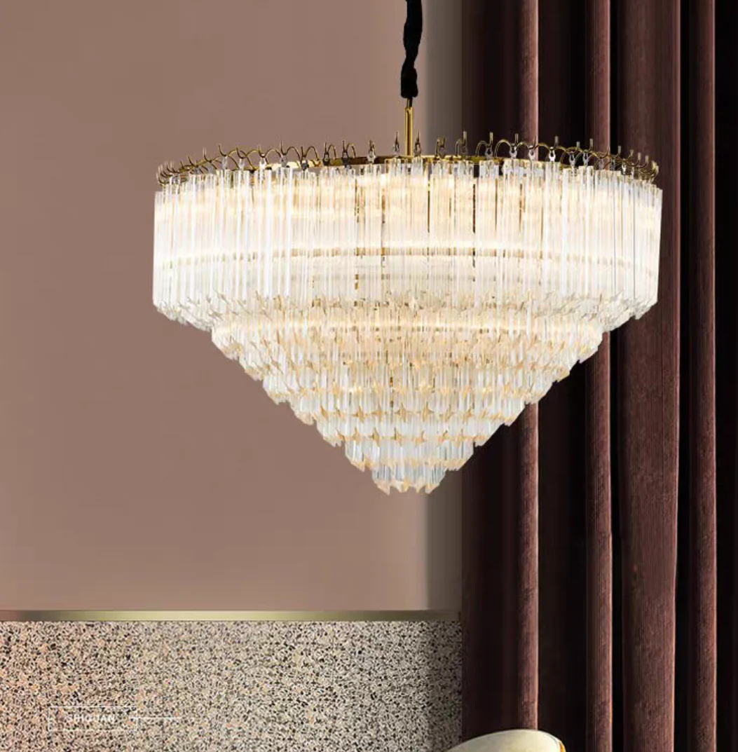 Multi-Tier Modern Light Luxury Crystal Rods Pendant Chandelier for Living Room/Bedroom/Foyer/Entrys - Image 7