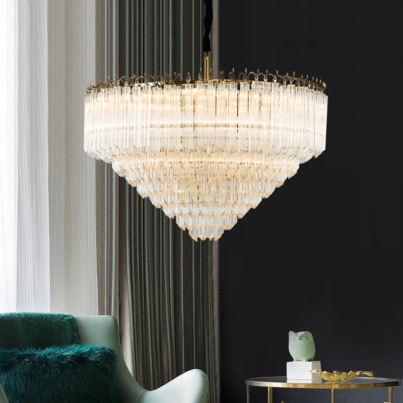 Multi-Tier Modern Light Luxury Crystal Rods Pendant Chandelier for Living Room/Bedroom/Foyer/Entrys - Image 8