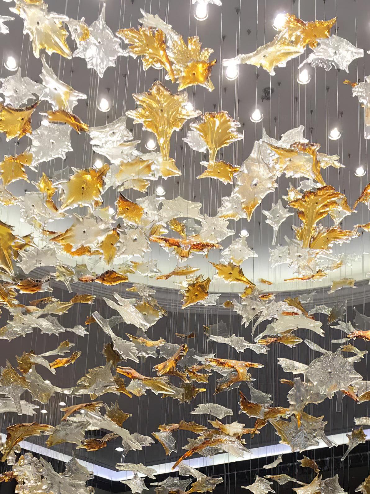 Multicolor Crystal Spiral Maple Leaf Chandelier - Image 10