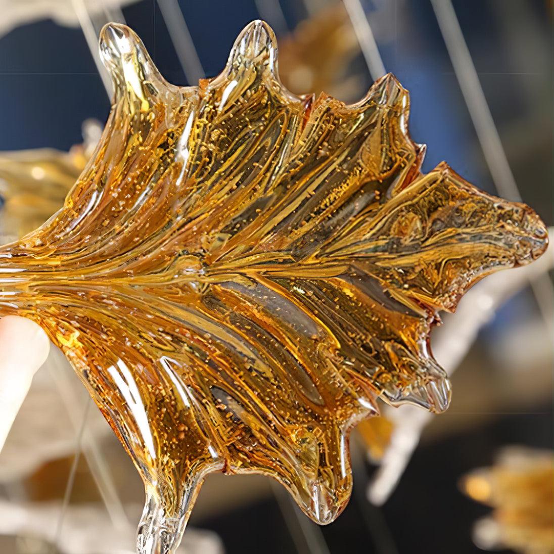 Multicolor Crystal Spiral Maple Leaf Chandelier - Image 11