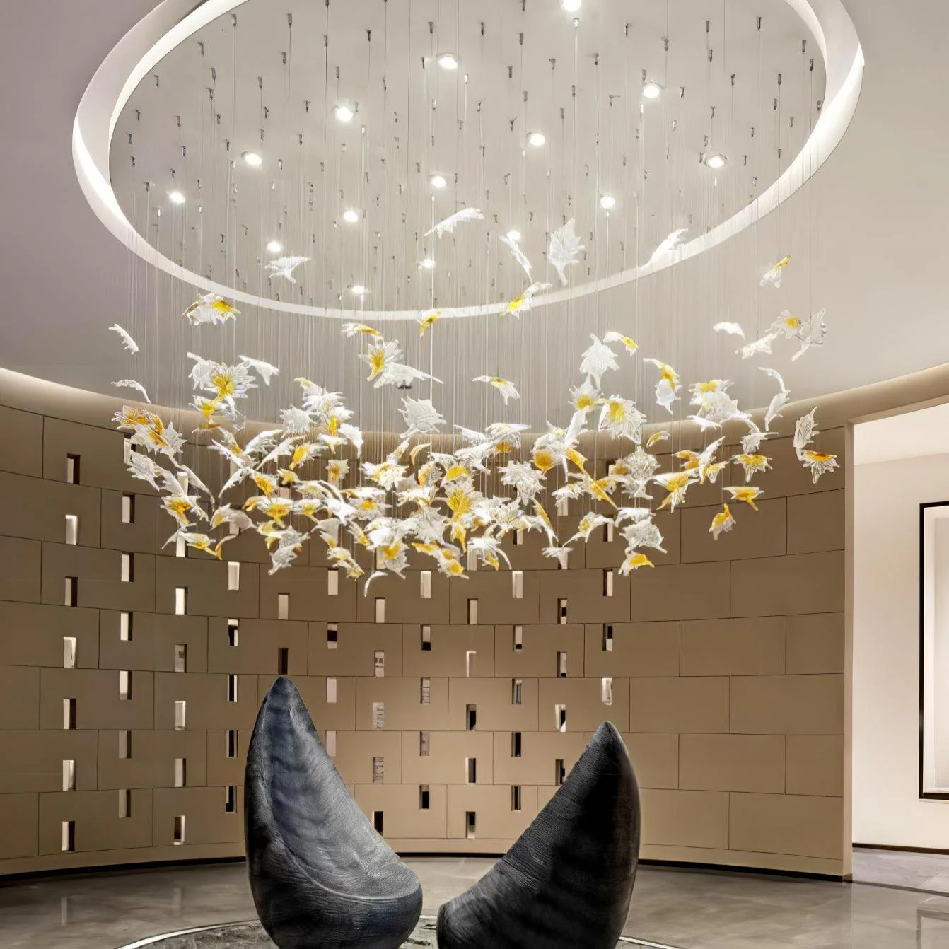 Multicolor Crystal Spiral Maple Leaf Chandelier - Image 13