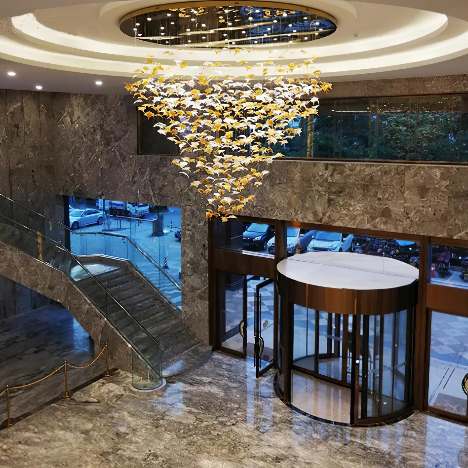 Multicolor Crystal Spiral Maple Leaf Chandelier - Image 15