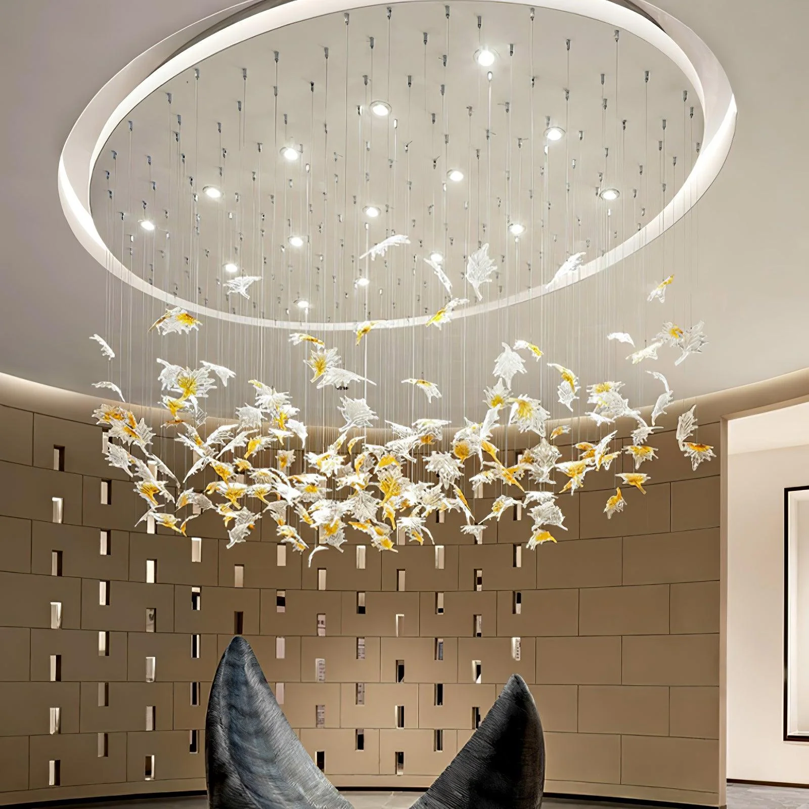 Multicolor Crystal Spiral Maple Leaf Chandelier - Image 16