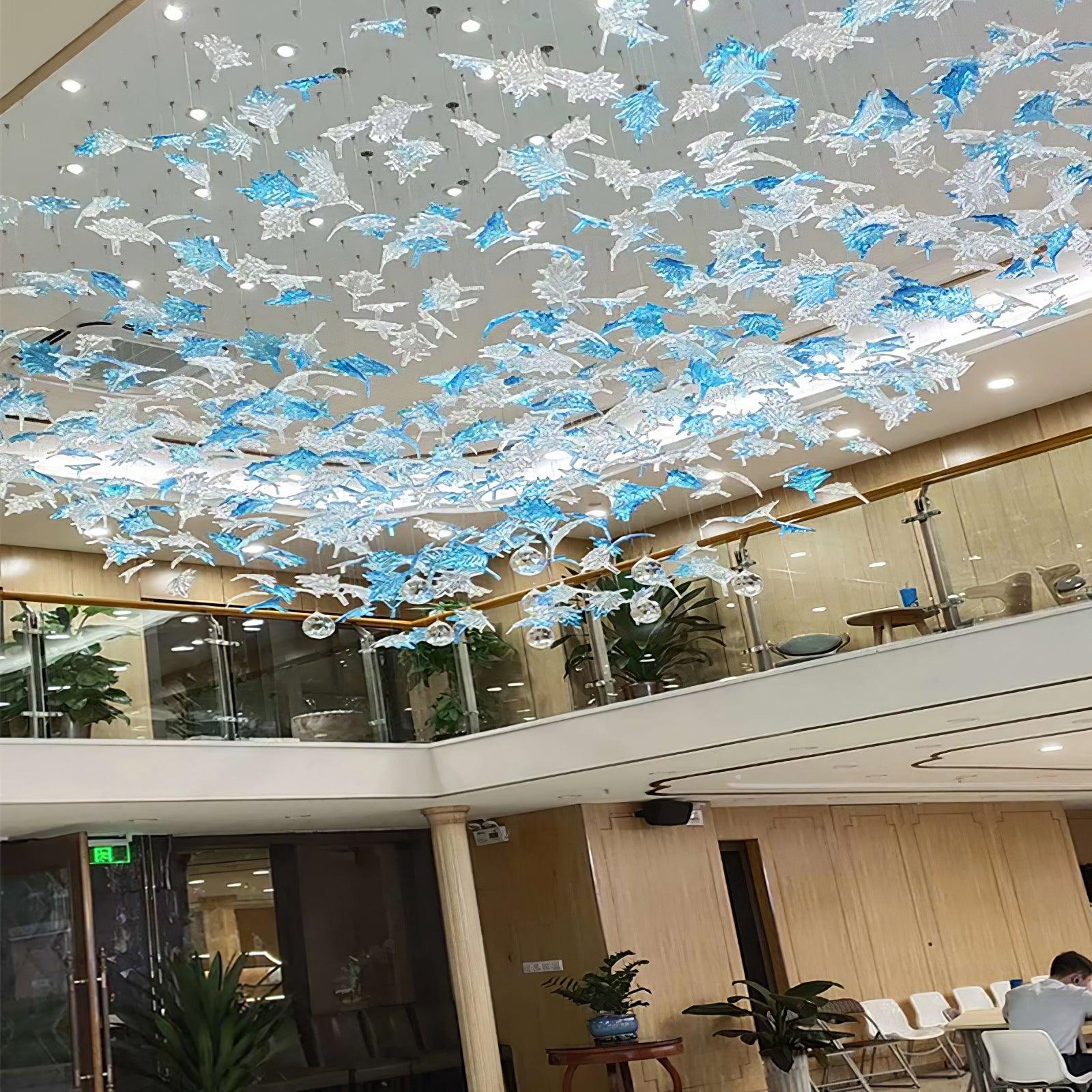 Multicolor Crystal Spiral Maple Leaf Chandelier - Image 21