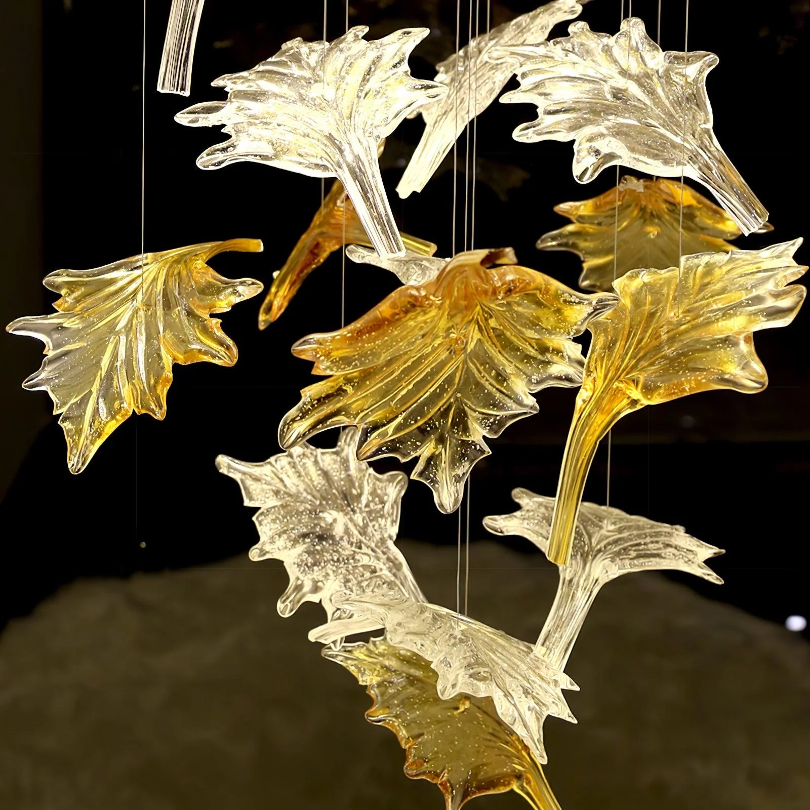 Multicolor Crystal Spiral Maple Leaf Chandelier - Image 23