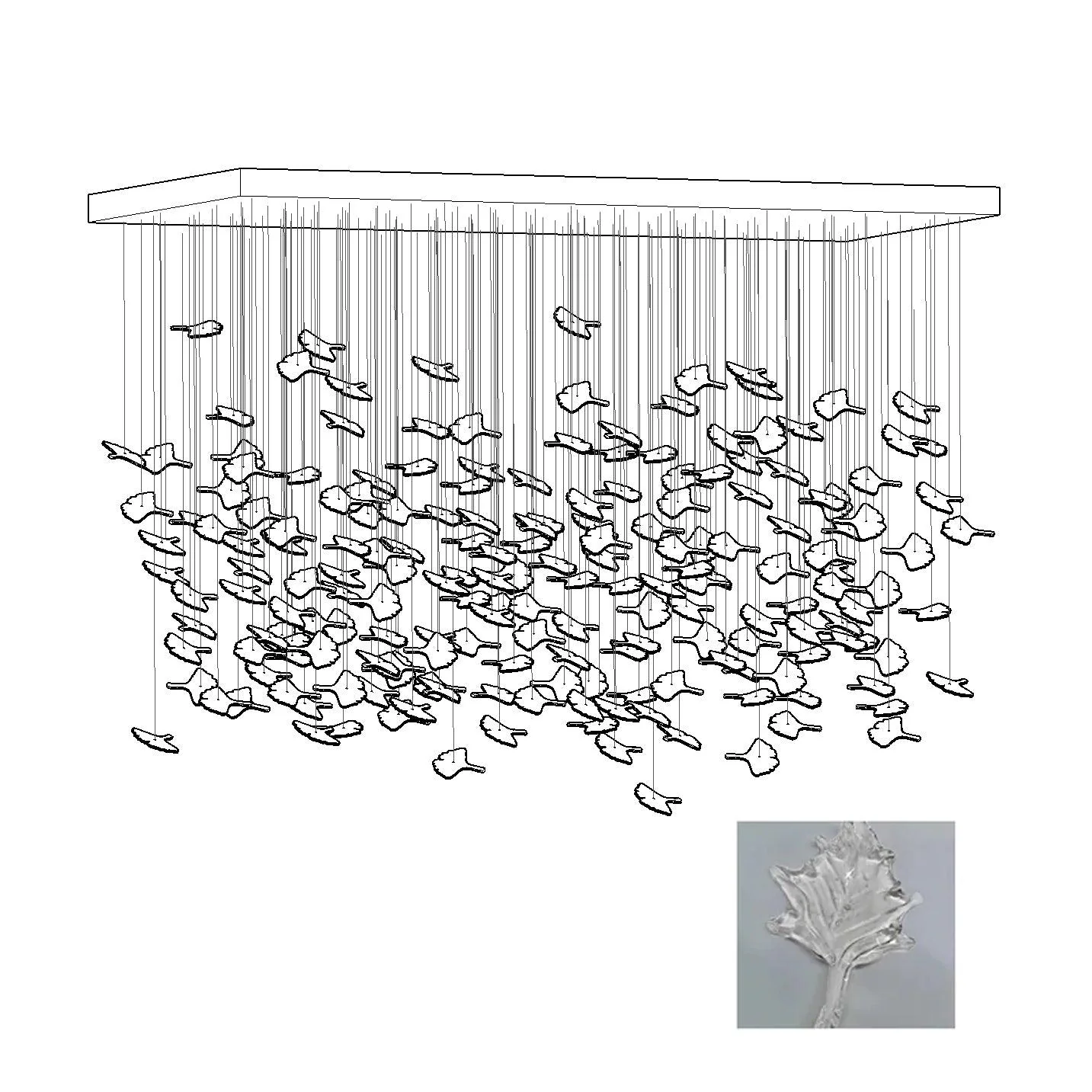 Multicolor Crystal Spiral Maple Leaf Chandelier - Image 31