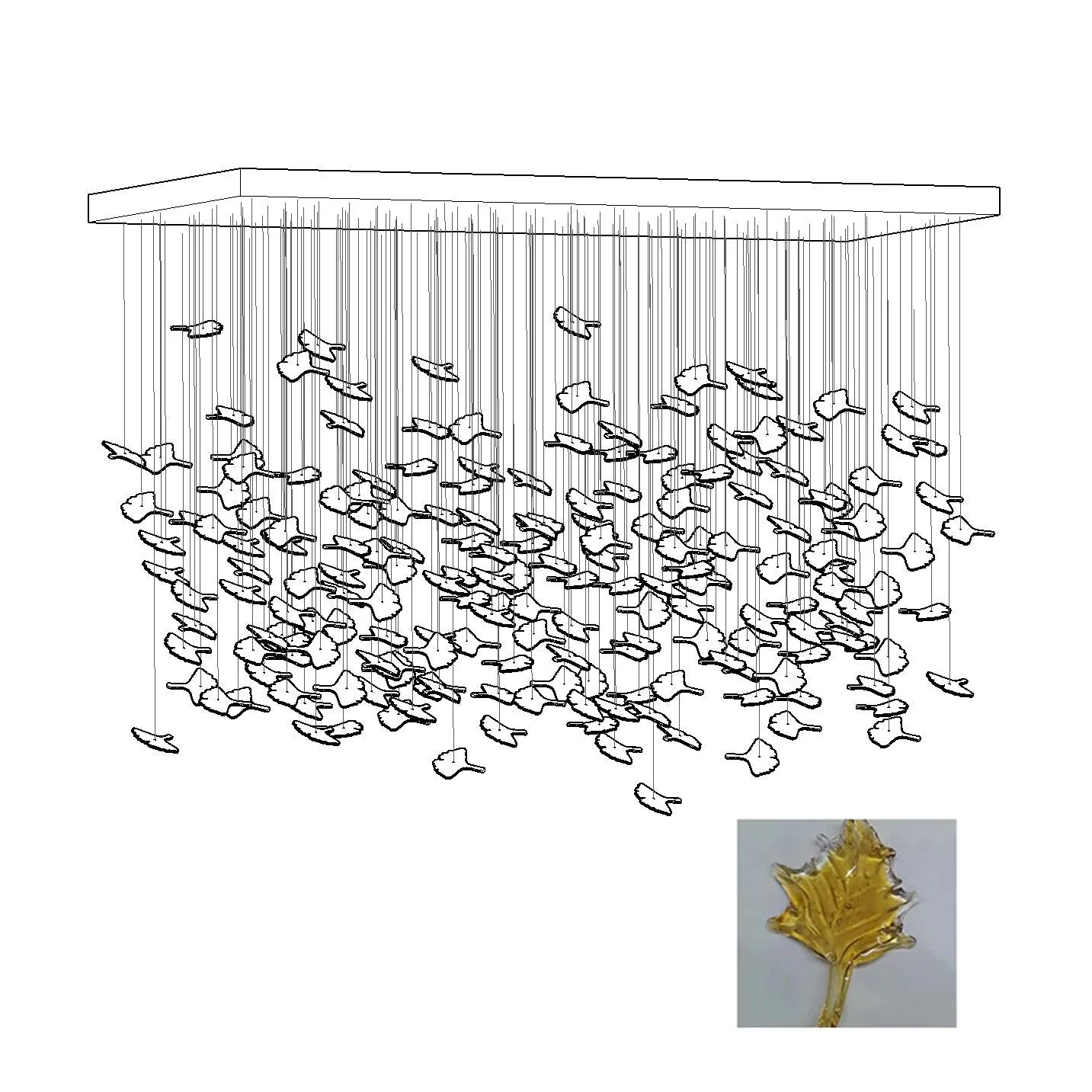 Multicolor Crystal Spiral Maple Leaf Chandelier - Image 33