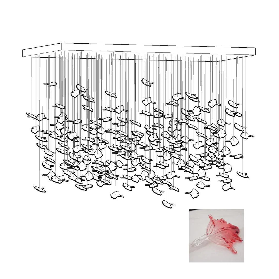 Multicolor Crystal Spiral Maple Leaf Chandelier - Image 34