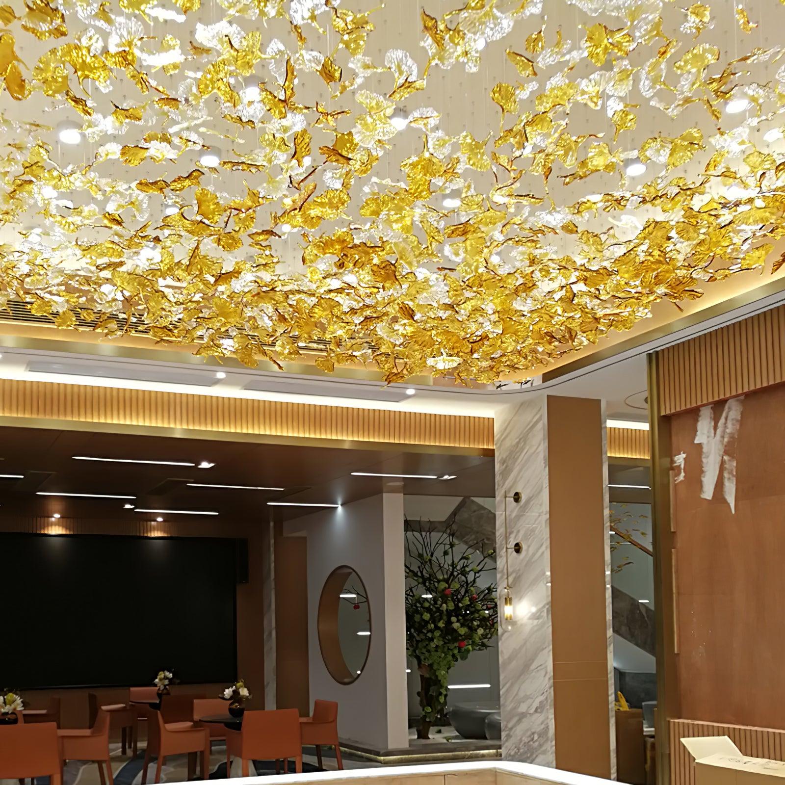 Multicolor Crystal Spiral Maple Leaf Chandelier - Image 4