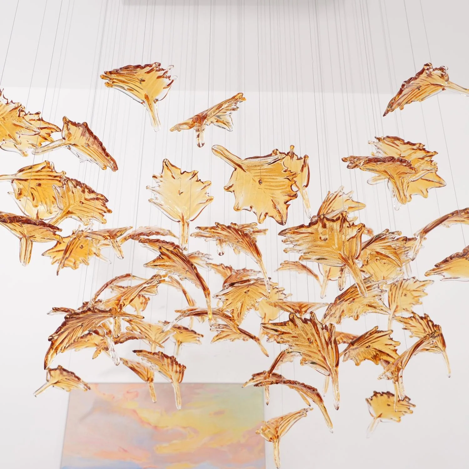Multicolor Crystal Spiral Maple Leaf Chandelier - Image 45
