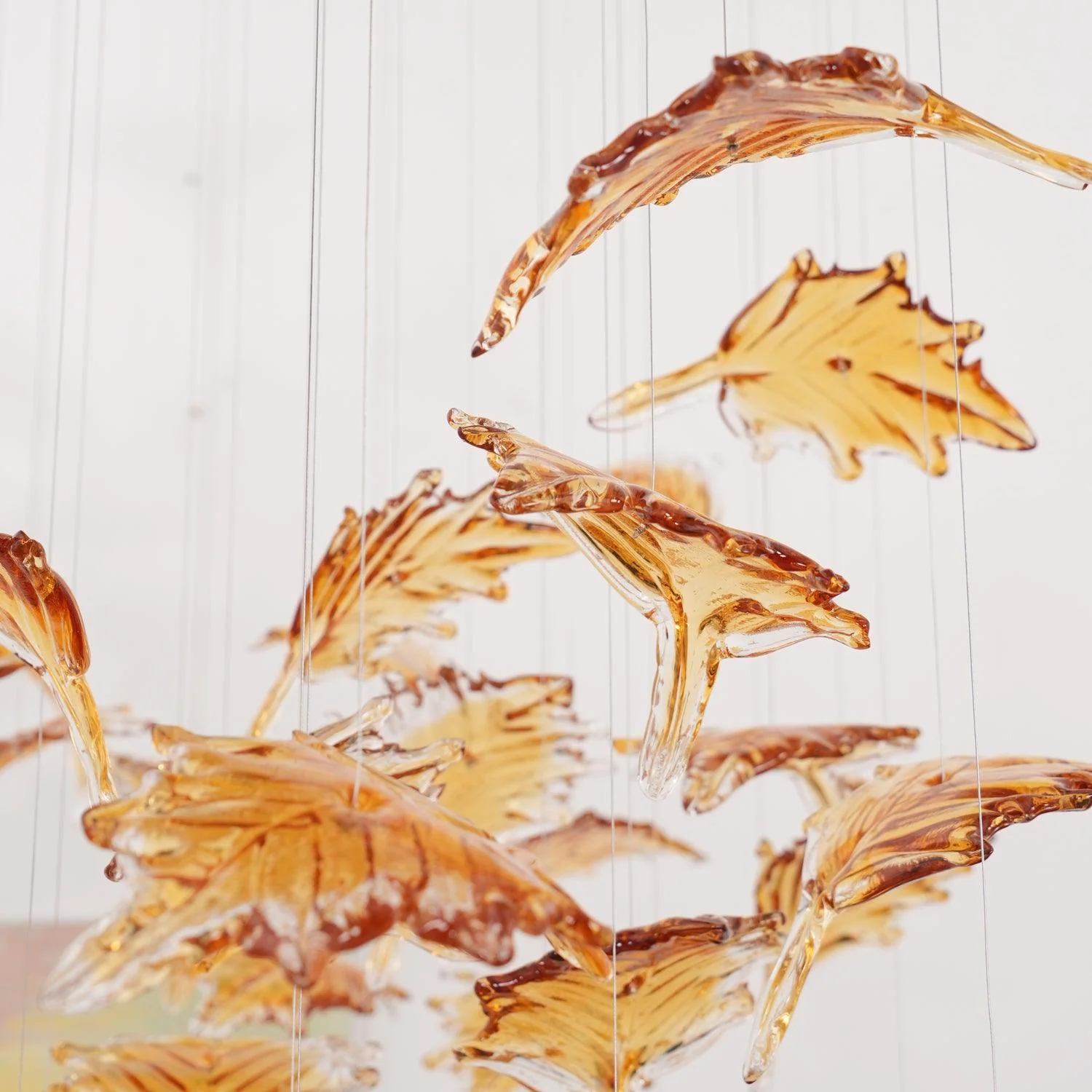 Multicolor Crystal Spiral Maple Leaf Chandelier - Image 46