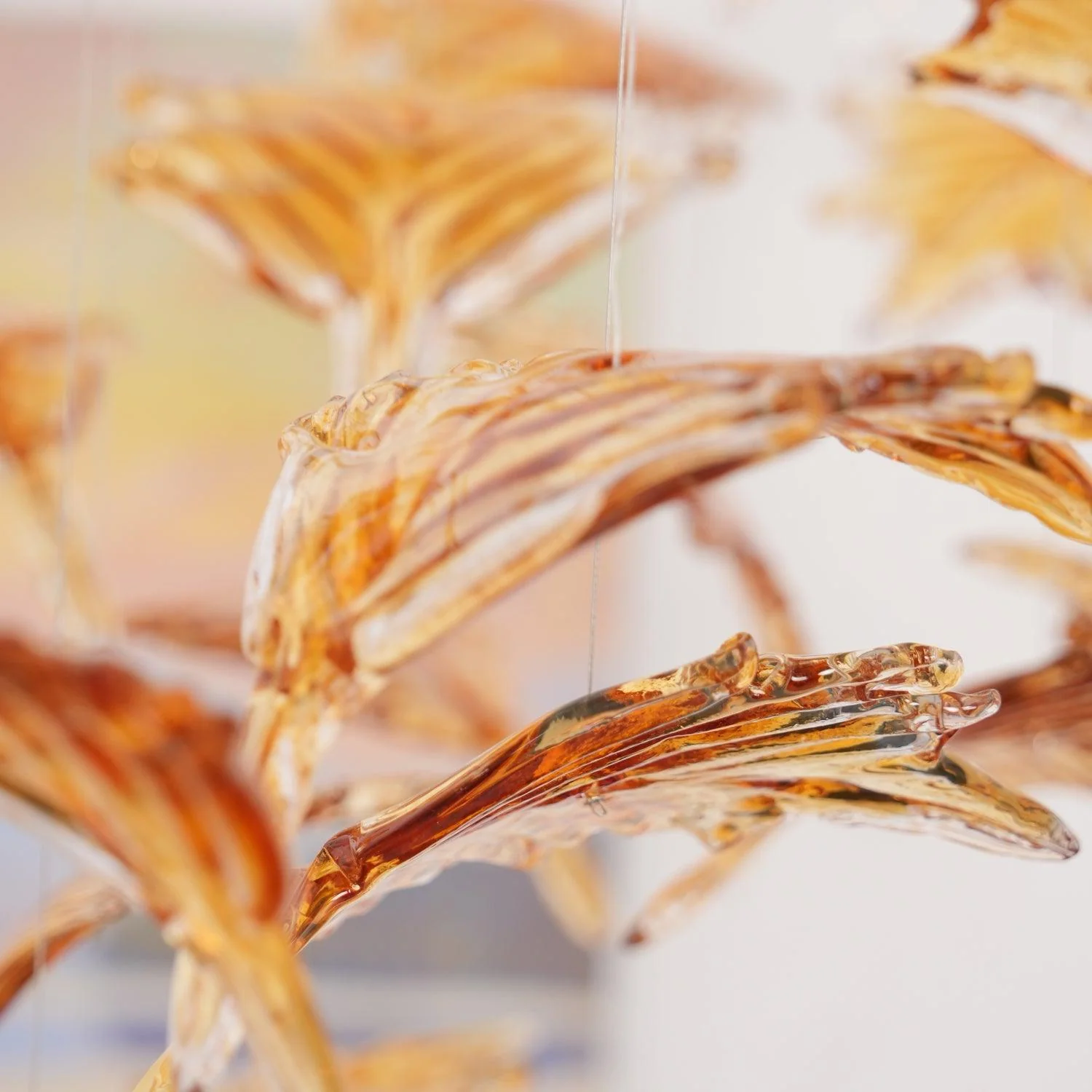 Multicolor Crystal Spiral Maple Leaf Chandelier - Image 47