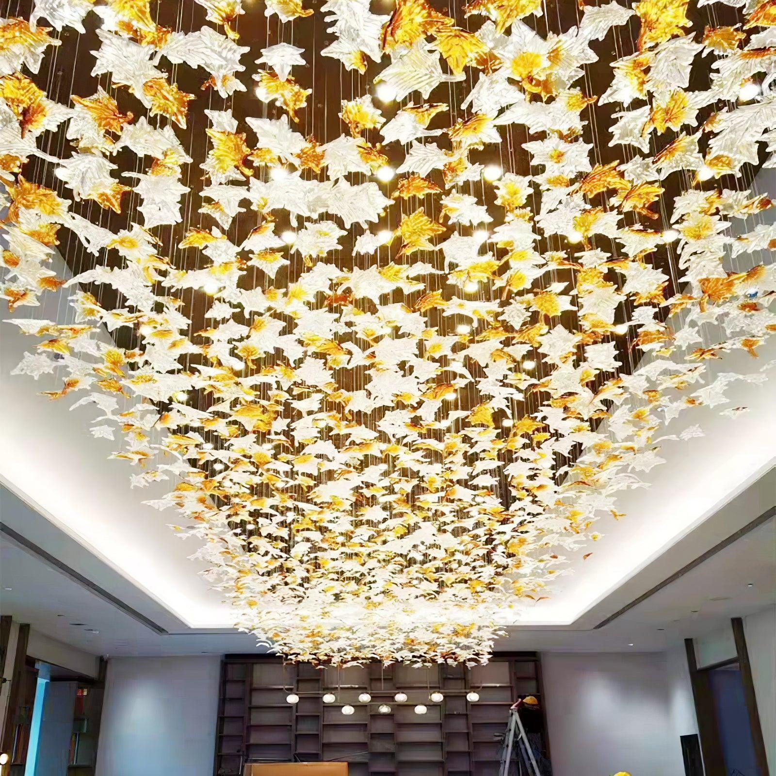 Multicolor Crystal Spiral Maple Leaf Chandelier - Image 5
