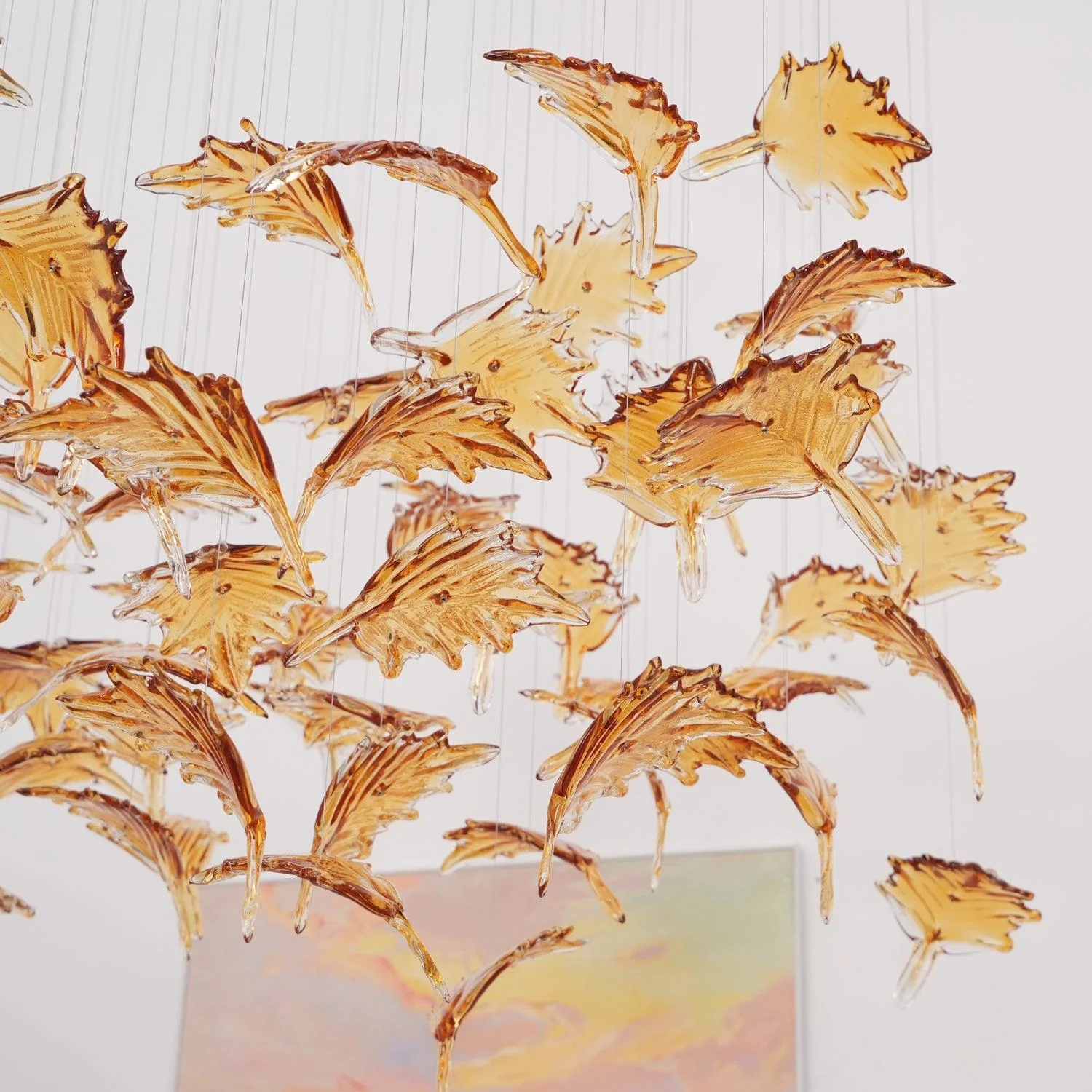 Multicolor Crystal Spiral Maple Leaf Chandelier - Image 50