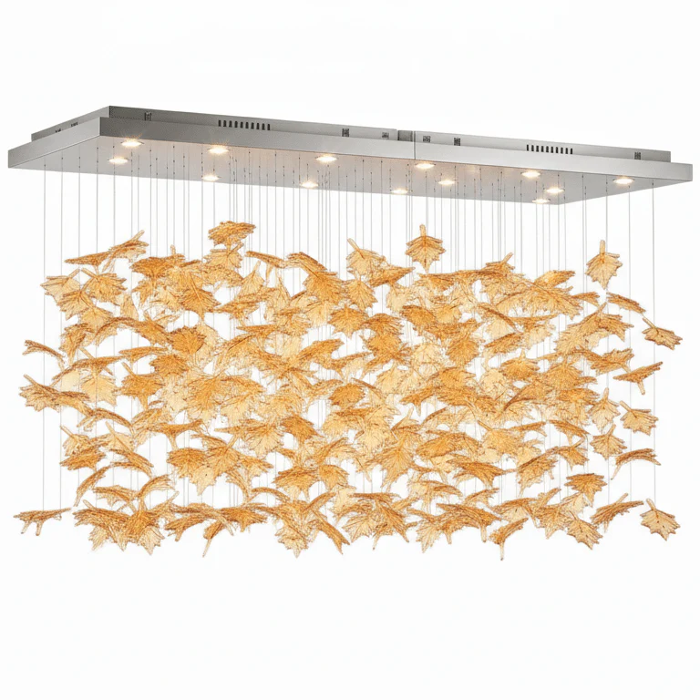 Multicolor Crystal Spiral Maple Leaf Chandelier - Image 53