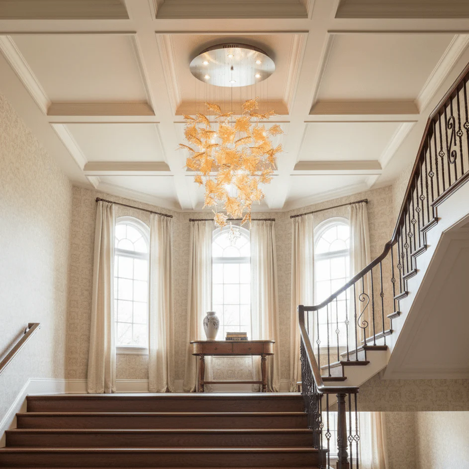Multicolor Crystal Spiral Maple Leaf Chandelier - Image 59