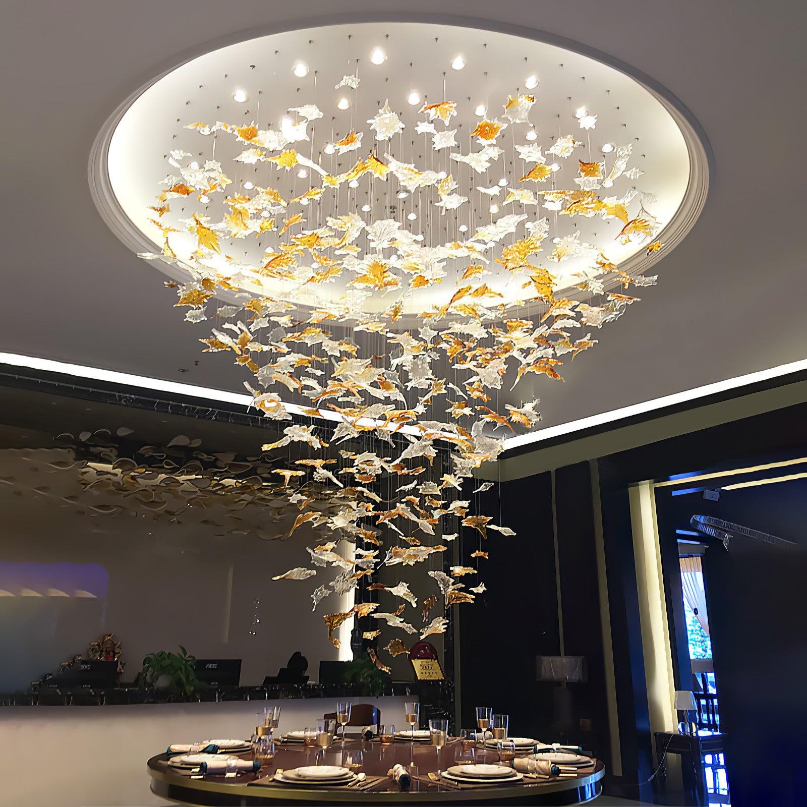 Multicolor Crystal Spiral Maple Leaf Chandelier - Image 6