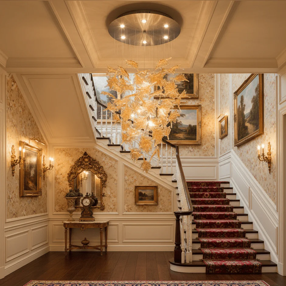 Multicolor Crystal Spiral Maple Leaf Chandelier - Image 62