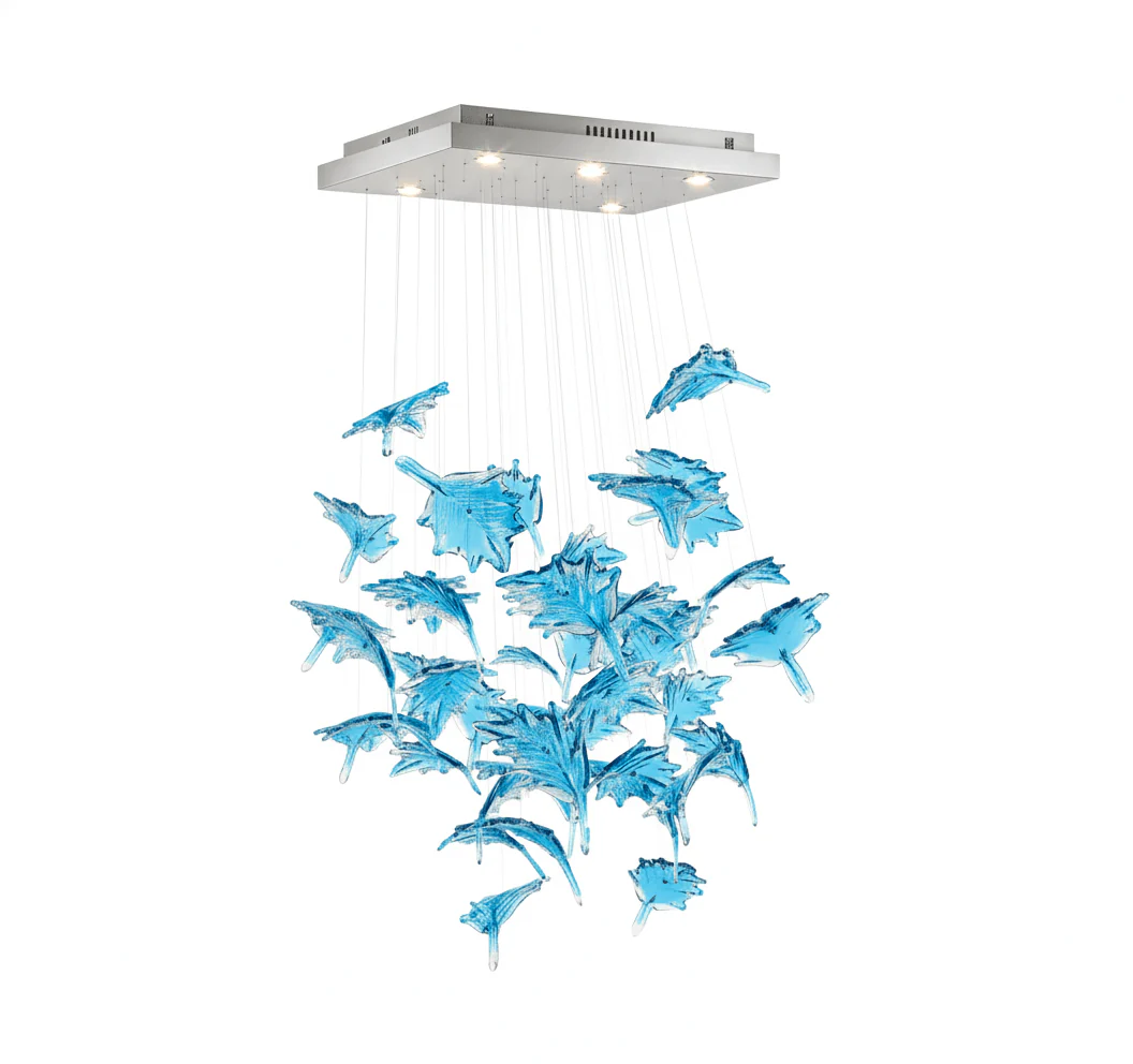 Multicolor Crystal Spiral Maple Leaf Chandelier - Image 64