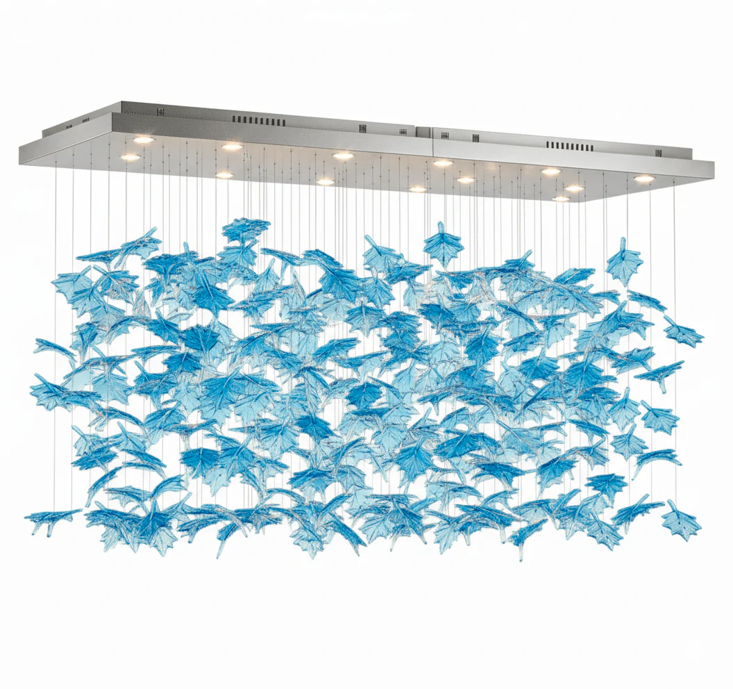 Multicolor Crystal Spiral Maple Leaf Chandelier - Image 65