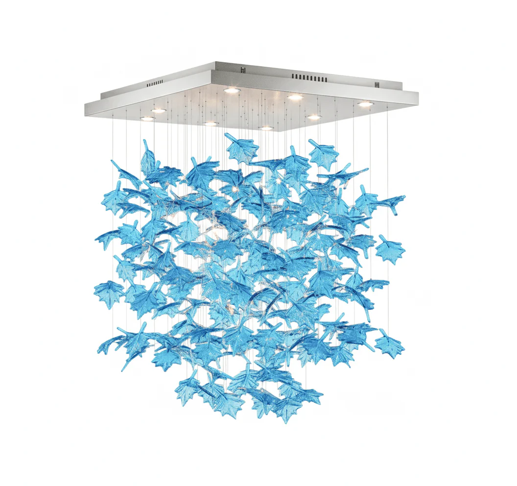 Multicolor Crystal Spiral Maple Leaf Chandelier - Image 66