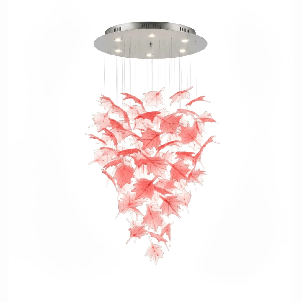 Multicolor Crystal Spiral Maple Leaf Chandelier - Image 67